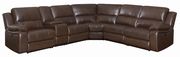 6 pc power sectional in brown leatherette by Coaster additional picture 10