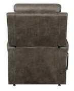 Casual brown power lift overstuffed comfy recliner additional photo 5 of 9
