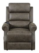 Casual brown power lift overstuffed comfy recliner by Coaster additional picture 6