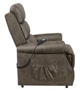 Casual brown power lift overstuffed comfy recliner by Coaster additional picture 8