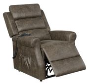 Casual brown power lift overstuffed comfy recliner by Coaster additional picture 10