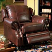 Tri-tone traditional full leather brown couch additional photo 2 of 7