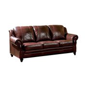 Tri-tone traditional full leather brown couch by Coaster additional picture 8