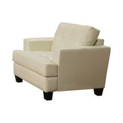 Affordable cream faux leather sofa by Coaster additional picture 8