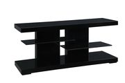Modern TV stand with alternating glass shelves by Coaster additional picture 2