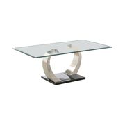 Contemporary chrome-plated coffee table w/ glass additional photo 2 of 5