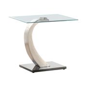 Contemporary chrome-plated coffee table w/ glass additional photo 4 of 5