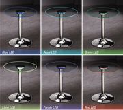 LED Coffee table with chrome round base by Coaster additional picture 2