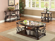 Occasional traditional dark brown sofa table by Coaster additional picture 2