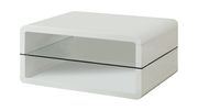 White high gloss coffee table with glass divider by Coaster additional picture 3