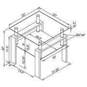 Square glass top end table with shelf white additional photo 2 of 1