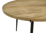 Round solid wood top coffee table natural and black by Coaster additional picture 3