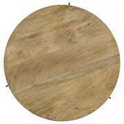 Round solid wood top coffee table natural and black by Coaster additional picture 4