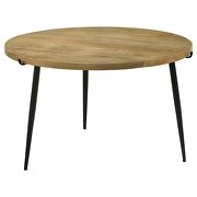 Round solid wood top coffee table natural and black by Coaster additional picture 6