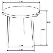 Round solid wood top end table natural and black by Coaster additional picture 2