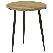 Round solid wood top end table natural and black by Coaster additional picture 5