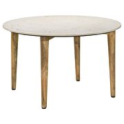 Round marble top coffee table white and natural by Coaster additional picture 4