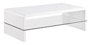 White high gloss finish stylish modern design coffee table by Coaster additional picture 2