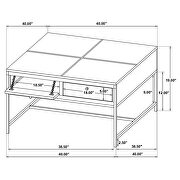 4-drawer square clear glass top coffee table honey brown by Coaster additional picture 2