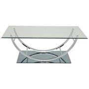 Glass top / chrome finish modern coffee table by Coaster additional picture 2
