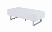 Contemporary glossy white coffee table by Coaster additional picture 5