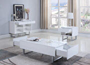 Contemporary glossy white end table by Coaster additional picture 2