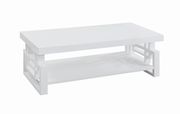 Transitional glossy white coffee table by Coaster additional picture 5