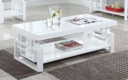 Transitional glossy white coffee table by Coaster additional picture 8