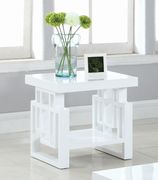 Transitional glossy white coffee table by Coaster additional picture 9