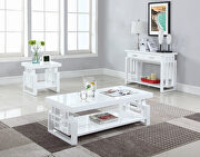 Transitional glossy white end table by Coaster additional picture 2