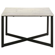 Square marble top coffee table white and black by Coaster additional picture 6