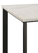 Square marble top end table white and black by Coaster additional picture 4