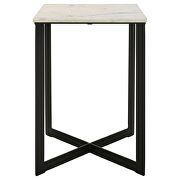 Square marble top end table white and black by Coaster additional picture 6