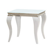 End table with tempered glass and stainless steel by Coaster additional picture 2