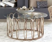 Round glass top / brass base coffee table by Coaster additional picture 6