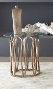 Round glass top / brass base coffee table by Coaster additional picture 7