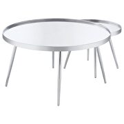 2-piece round mirror top nesting coffee table chrome by Coaster additional picture 5