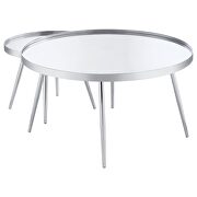 2-piece round mirror top nesting coffee table chrome by Coaster additional picture 7