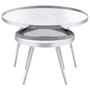 2-piece round mirror top nesting coffee table chrome by Coaster additional picture 10