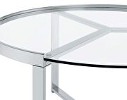 2-piece round glass top nesting coffee table clear and chrome by Coaster additional picture 4