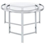 2-piece round glass top nesting coffee table clear and chrome by Coaster additional picture 7