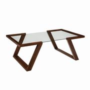 Glass top / cinnamon wood coffee table by Coaster additional picture 8