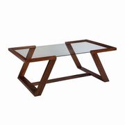 Glass top / cinnamon wood coffee table by Coaster additional picture 9