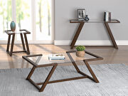 Glass top / cinnamon wood sofa table by Coaster additional picture 2