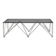 Gray glass top coffee table in chrome / gray by Coaster additional picture 2