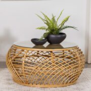 Round woven rattan coffee table natural by Coaster additional picture 5