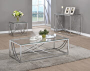 Contemporary chrome side table by Coaster additional picture 2