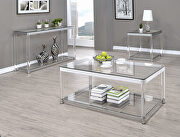 Contemporary chrome side table by Coaster additional picture 2
