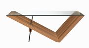 Natural light walnut / glass V-shape base coffee table by Coaster additional picture 5