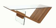 Natural light walnut / glass V-shape base coffee table by Coaster additional picture 6
